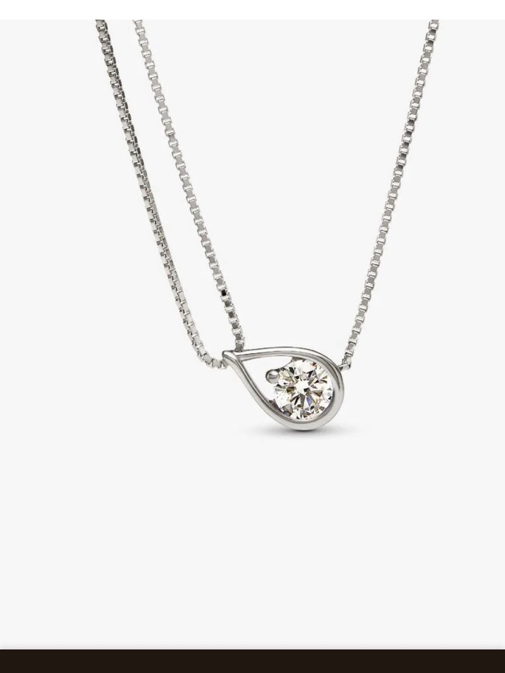 Pandora Infinite 14k 585 White Gold Diamond Double Chain Collier Necklace